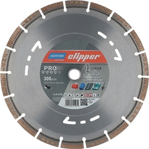 Disco de Corte de Diamante NORTON CLIPPER 4 X 4 Explorer, Diámetro Interior de 300 mm, Ancho del Segmento de 3 mm, Altura del Segmento de 12 mm, Cuchilla y Herramienta - Product Image 1
