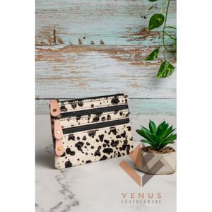 High Quality Anti-Theft Women's <b>Card</b> Holder Custom Genuine Leather Triple Zipper Animal Print Short Coin Purse for Women Girls - Product Image 1