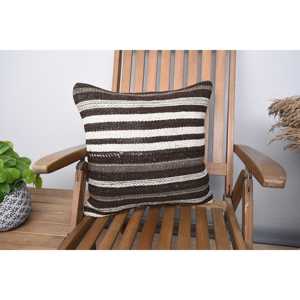 พรมขนแกะ kilim สีเบจลายละเอียดขนาด18X18นิ้วหมอนแบบวินเทจเทคนิคทอ - Product Image 1
