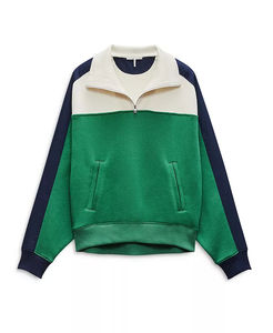 Service OEM – Sweat-shirt demi-zip vintage en coton bouclette pour femme, coupe oversize, style sport et respirant, idéal pour l'hiver - Product Image 2