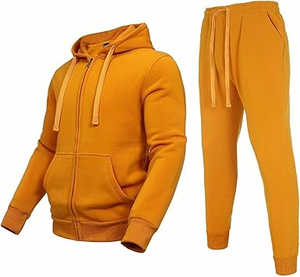 Men's Winter Full-Sleeve <b>Jumper</b> with Elastic Waist Hoodie <b>Fleece</b> Sweatshirt and Sweat Suit Comfortable Oversized Sweatuit - Product Image 1