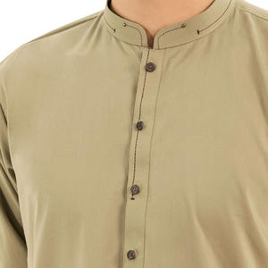 Conjunto de Ropa Tradicional Masculina al por Mayor, Kameez y Shalwar de Manga Larga, Transpirable, con Botones, Traje Masculino de una Pieza - Product Image 4