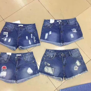 Pantalones cortos de verano para mujer, pantalones cortos de mezclilla de Color sólido de cintura alta para mujer, pantalones cortos de mezclilla informales personalizados para gimnasio, deporte, entrenamiento sin costuras - Product Image 3