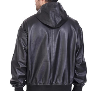 Service OEM, sweats à capuche en cuir personnalisés, surdimensionnés, matière de haute qualité / col à capuche, nouveau style, épaules tombantes, sweats à capuche pour hommes - Product Image 6