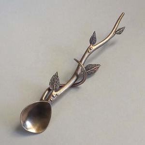 Cuillère de service martelée en or avec manche de serpillière cuillère de service de Buffet en acier inoxydable ensemble pour salade de soupe - Product Image 4