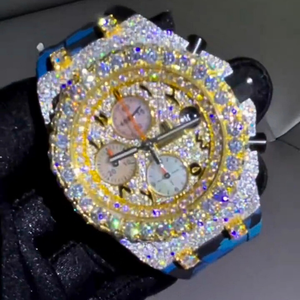 Montre Hip Hop personnalisée avec diamants VVS, pour homme, luxe, mouvement analogique Miyota, bracelet en acier inoxydable, cadran en verre, cadeau idéal - Product Image 1