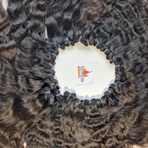 วิกต่อผมมนุษย์แบบไม่ผ่านกระบวนการผมชาวอินเดียสีดำจัดแนว100% - Product Image 4