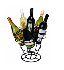 Estante para Vino de Hierro Hecho a Mano, Sostenible, con Detalles Artísticos, Diseño Multifuncional para Interiores Rústicos, Modernos o Vintage - Product Image 4