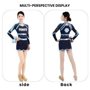 Ensembles d'uniformes de cheerleading personnalisés pour jeunes filles avec logo imprimé, hauts d'entraînement pour enfants style soutien-gorge en Spandex/Polyester 240g - Product Image 3