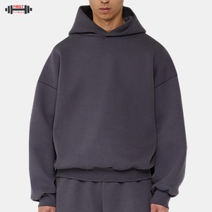 Sudadera con capucha recortada de algodón 100% en blanco para hombre, Unisex, logotipo personalizado desgastado, esencial, francés, Terry, peso pesado, invierno, a prueba de viento - Product Image 2
