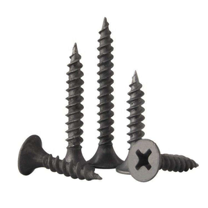 Tornillo autorroscante de cabeza de trompeta negra para paneles de yeso, rosca fina y gruesa, de acero al carbono, duradero - Product Image 1