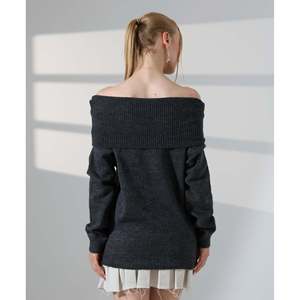 เสื้อสเวตเตอร์คอวีลายแจ็คการ์ด - สีแอนทราไซต์ - Product Image 4