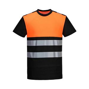 Polo à manches courtes haute visibilité pour homme, logo personnalisé, vêtements de sécurité réfléchissants, maille respirante, t-shirts de travail - Product Image 1