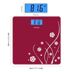 Balance de salle de bain numérique à écran LCD, nouvelle conception populaire, motif papillon, verre trempé, grande capacité, pour - Product Image 2