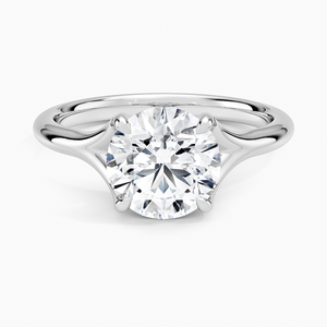 Anillo solitario de diamante de moissanita brillante de plata 925 moderno diseño de banda dividida atemporal para promesa de propuesta de boda de mujer - Product Image 1