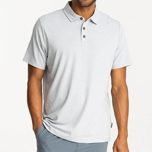 Men's Bamboo <b>Polo</b> <b>Shirt</b> Lightweight 4-way Stretch Casual <b>Polo</b> Short Sleeve <b>with</b> Reinforced Collar Sun Protection Tops - Product Image 3