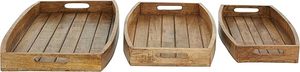 Plateau de service rectangulaire en bois robuste, moderne, luxueux, beige, élégant, écologique, multifonctionnel, durable, avec poignées, pour la maison et les hôtels - Product Image 2