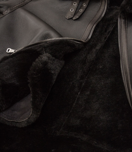 Veste d'hiver Sherpa en fausse fourrure chaude XXS grande taille manteau doublé en cuir surdimensionné fermeture éclair pull-up laine de vachette-mince longue épaisseur - Product Image 5