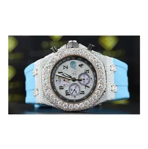 Luxury Design Diamond Watch VVS Clarity Moissanite Diamond Studded Automatic Watch From Indian Supplier