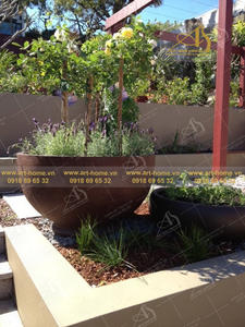 GRC Grande Jardinière Moderne Lilly Bowl Durable Pot de Plantes Décoratif Extérieur Patio Jardin Pots Pour Plantes Extérieur Paysage Décor - Product Image 5