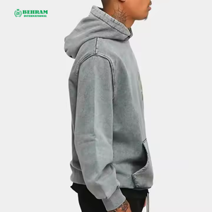 Sweat à capuche 100% Coton, Impression personnalisée, Molleton d'hiver French Terry 300g, Délavé à l'acide, Épaules légèrement tombantes, Teint uni, Séchage rapide - Product Image 2