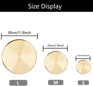 ถาดทองเหลืองทรงกลมสไตล์โมเดิร์นถาดใส่ของตกแต่งทอง3ขนาดถาดจัดเก็บโลหะสำหรับบ้านทันสมัยเครื่องประดับเครื่องสำอาง - Product Image 2