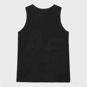 Débardeurs d'entraînement pour hommes avec logo personnalisé OEM Débardeur à manches courtes en coton noir et blanc pour la gym et le fitness de haute qualité - Product Image 2