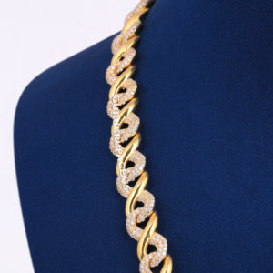 Cadena Cubana de Lujo Estilo Miami, Completamente Cubierta con Diamantes VVS, Probada con Detector de Diamantes, Collares de Moda Cultivados en Laboratorio - Product Image 3