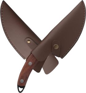 Funda de Cuchillo de Acero al Carbono Hecha a Mano, de Cuero Genuino, Impermeable y Duradera, para Cuchillos de Caza Fijos Grandes, Venta al por Mayor OEM, Cuchillos de Chef - Product Image 3