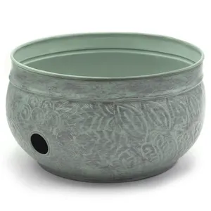 Pot de bobine de tuyau d'incendie en métal plaqué cuivre élégant concepteur de jardin antique pour tuyaux d'arrosage et bobines - Product Image 6