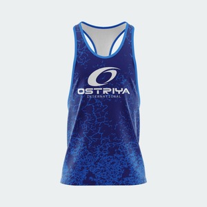 Men's Sleeveless Gym Tank Top 100% Polyester Quick Dry Lightweight Breathable Fitness Wear Comfortable Fit Front <b>Logo</b> Available - Product Image 4