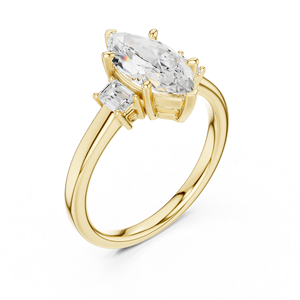 Anillo de plata ajustable de 14K con piedra de cristal Joyería de moda - Product Image 6