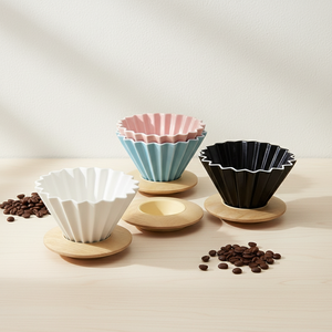 Gotero de Porcelana Multiusos de Primera Calidad 3461007, DURADERO, con Soporte de Madera en Forma de Abanico y Anillo de Silicona - Product Image 1