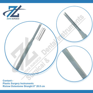 RISTOW 20,5 cm Derecho alemán Acero inoxidable Manual Osteotomo curvado cierre punta instrumento quirúrgico conjunto bajo a alto Osteotomías - Product Image 4