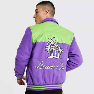 แจ็คเก็ตเบสบอลมหาวิทยาลัยเลตเทอร์แมนเสื้อโค้ทผ้าห่มแขนยาวสำหรับโรงเรียนและวิทยาลัยใหม่ - Product Image 2