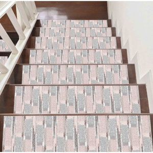 Pink And Gray Rug, Printed Rug, Ethnic Pattern, Modern, Anti-Slip,With Pile Soft Rug - Product Image 5