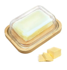 Diseño antiguo Mango madera Mantequilla Comida Pan plato para servir con tapa y cuchillo Fiesta de Navidad usar caja de mantequilla - Product Image 3
