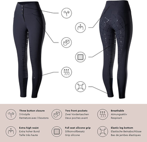 Collants d'équitation taille haute pour femmes Tummy Control Training Compression Leggings Sports Equestrian Wear - Product Image 4