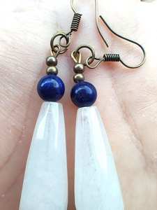 Boho <b>bead</b> earrings with turquoise design andy cascading <b>fringe</b>, unique jewelry gift - Product Image 2