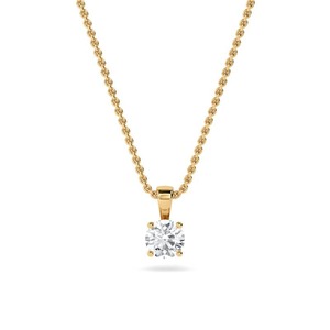 Colgante solitario de diamante de corte redondo tradicional de 0.30 ct, diamante cultivado en laboratorio en platino para fiesta de compromiso - Product Image 1
