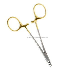 Portaagujas Oftálmico Manual de Acero Inoxidable Recto, Semi-Dorado, Instrumento Oftalmológico de Primera Calidad, Clase I, Certificado CE ISO, OEM - Product Image 2