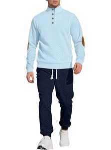 Survêtements de qualité supérieure pour hommes, manches longues, nouveau design, ensemble 2 pièces respirant et élégant, 100% coton, survêtements tendance - Product Image 5