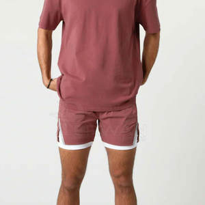 High Street Style Hommes Double Couche Shorts Couleur Personnalisée Solide Motif Élastique Mi Coton Tissu-Usine Fabrication Conception - Product Image 2