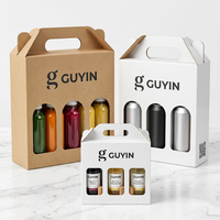 Emballage personnalisé en carton ondulé, boîte d'expédition pour bière, boîte de présentation pour bouteille de vin, boîte cadeau pour vin avec poignée, boîte de transport pour gobelets