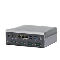 Mini boîtier PC industriel pour ordinateur intégré à bord sans ventilateur compact et robuste avec UPS en option double affichage 3LAN 4 ports série