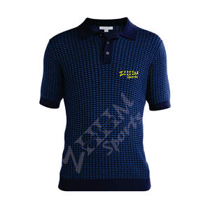 เสื้อโปโลลำลองพิมพ์ลายต่อต้านริ้วรอยแขนสั้นระบายอากาศได้มีพื้นผิวเป็นปลายด้านหน้าโลโก้ดิจิทัล - Product Image 4