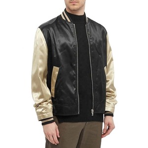 Chaqueta de Satén con Estampado por Sublimación OEM, Último Diseño, Chaqueta de Invierno de Satén Personalizada para Hombre con Bordado, Cuello y Puños Acanalados - Product Image 5