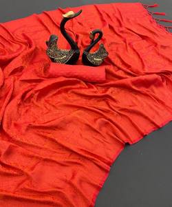 Saree en organza de créateur pour mariage avec belle broderie et chemisier fantaisie prêt à l'emploi pour fête - Product Image 5