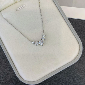 Collier pendentif personnalisé pour femme en diamant de laboratoire taille brillant EF VS 5 pierres certifié IGI, multi-longueurs, pour usage quotidien (0,85 ct) - Product Image 2