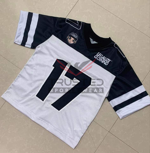 Ventes en gros de maillots de football américain surdimensionnés en maille respirante à manches courtes et col rond, streetwear unisexe - Product Image 5